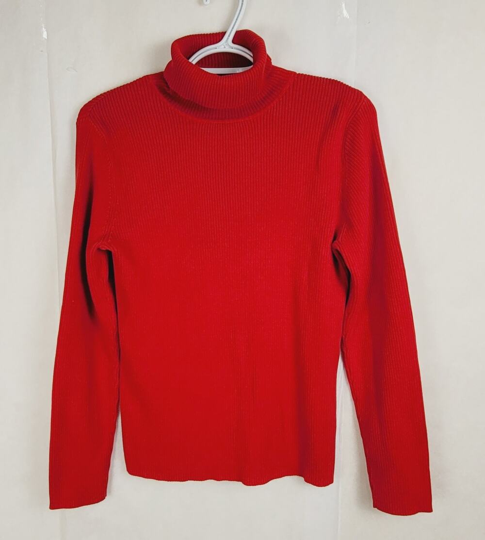 Vintage Pendleton red ribbed turtleneck Size medium Long sleeved Retro Staple